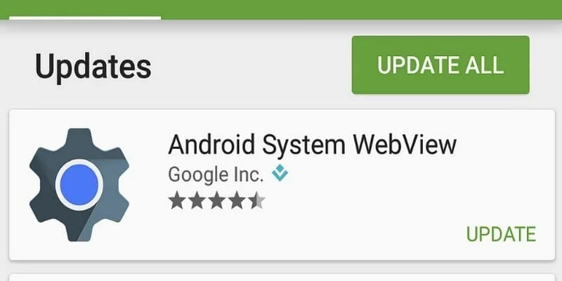 تحديث تطبيق WebView لنظام Android